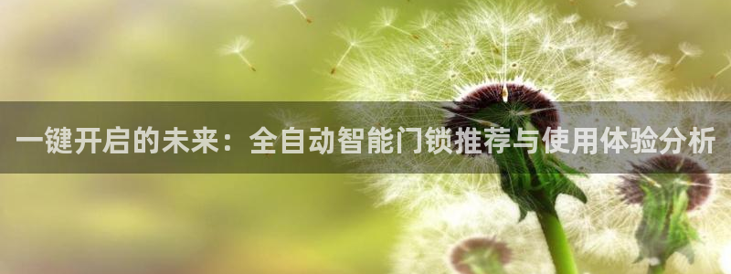利记坊官网注册账号申请：一键开启的未来：全自动智能门锁推荐与