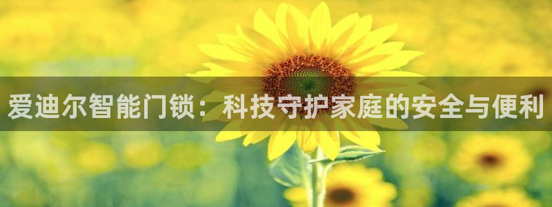利记博彩官网APP：爱迪尔智能门锁：科技守护家庭的安全与便利