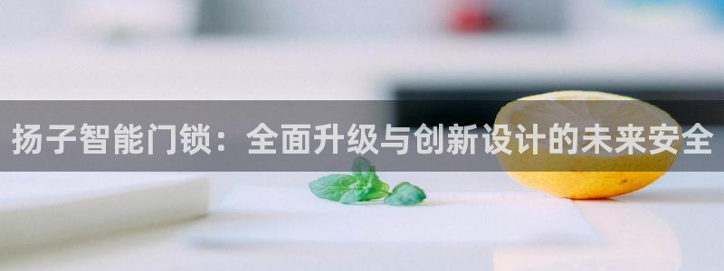 利记官网地址：扬子智能门锁：全面升级与创新设计的未来安全