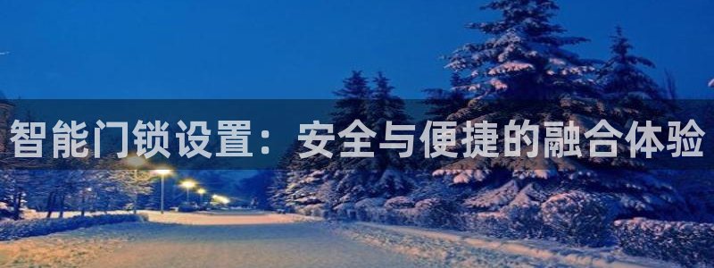 利记的官网：智能门锁设置：安全与便捷的融合体验